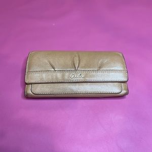 Shiny Beige Classic Coach Wallet